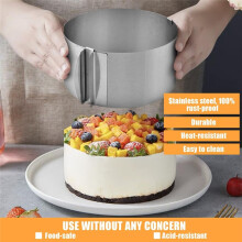 Cake Ring Adjustable Stainless Steel Baking Ring Sturdy Cake Mould Cake Ring, for Mousse Baking Dessert Cake Making