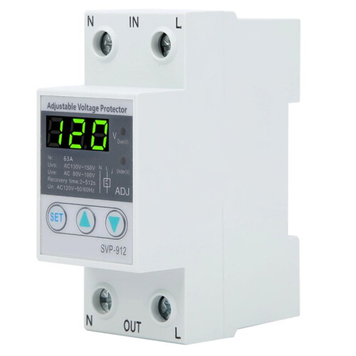 SVP912 40A 120V AC Adjustable Self Recovery Under Voltage Current Protector Voltage Automatic Reset Protection