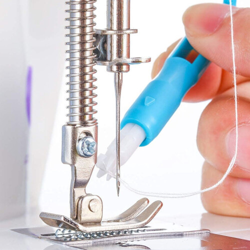 Sewing Machine Needle Threader Automatic White Blue