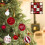 Christmas Balls Red White Stripe Glitter 44 pcs 5