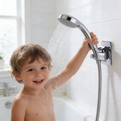 360 Adjustable Shower Head Holder Wall-Mounted No-Drill 2