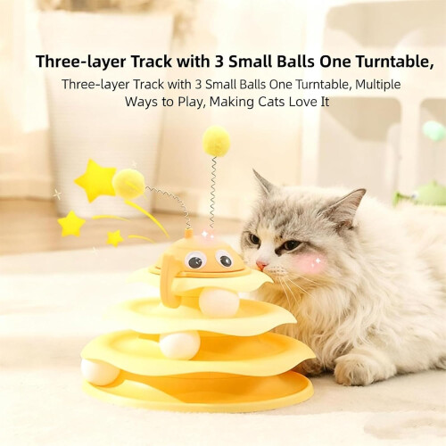 Cat Toy Tower Interactive 3-Layer with Rotating Bee and 1