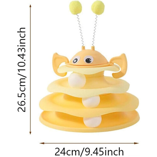 Cat Toy Tower Interactive 3-Layer with Rotating Bee and 2