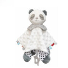 (Gray White Panda)Baby Plush Toy Comfort Pillow For Cognitive And Handeye Coordination Development