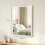 Homcom HOMCOM Wall-Mounted Bathroom Mirror, Decorative Rectangular, White 9