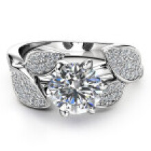 (white gold, 10#) Creative Claw Leaf Ring Wedding Charming Engagement Ring Jewelry For Women Holiday Gift