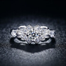 (white gold, 6) Cut Round Women Luxurious Crystal Engagement Ring Wedding