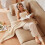 Beige Velvet Throw Pillow 45x45cm with Insert 6