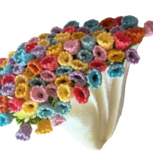 Crochet Rose Bouquet Blanket Red 2.6 Ft