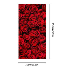 Microfiber Terry Beach Towel Printed Red Rose