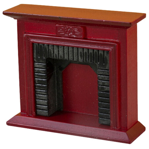 Dollhouse Christmas Fireplace Miniature Cabinet