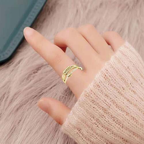 Adjustable Open Fidget Ring Gold for Women 1