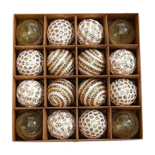 Gold Christmas Ball Ornaments Set Reflective Finish 12pcs