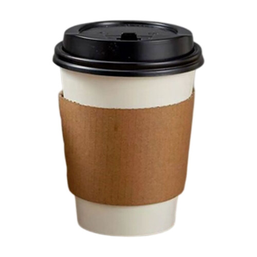 Disposable Paper Cups with Lids and Sleeves 50 Pack 16 oz
