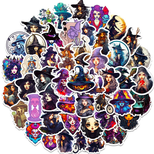 Gothic Witch Stickers Dark Horror Demon Graffiti 50-Pack 1