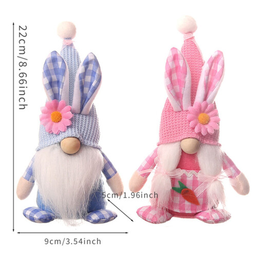 Easter tabletop couple doll set with apron dress 2