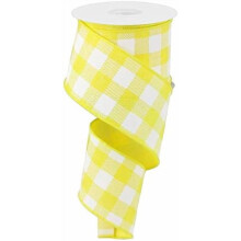 Plaid Wired Ribbon Tan White 10 Yard Craft Supply