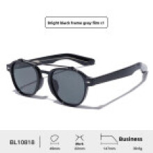 (Black Gray)Vintage Pilot Style Sunglasses Men Uv400 Sun Protective Glasses Riding For