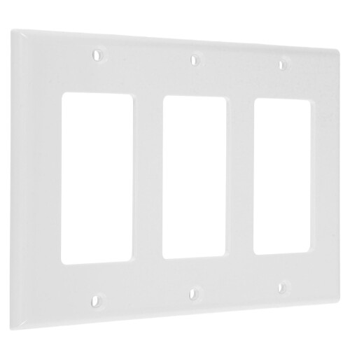 3-Gang Screwless Wall Plate for Electrical Outlets and 1