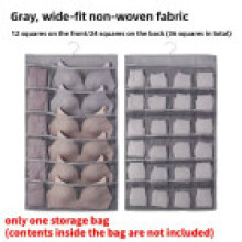 (Gray Front 12) Organizer Closet Hanging With Multiple Pockets For Lingerie Socks And Use