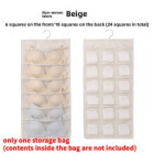 (Beige Front 6) Organizer Closet Hanging With Multiple Pockets For Lingerie Socks And Use