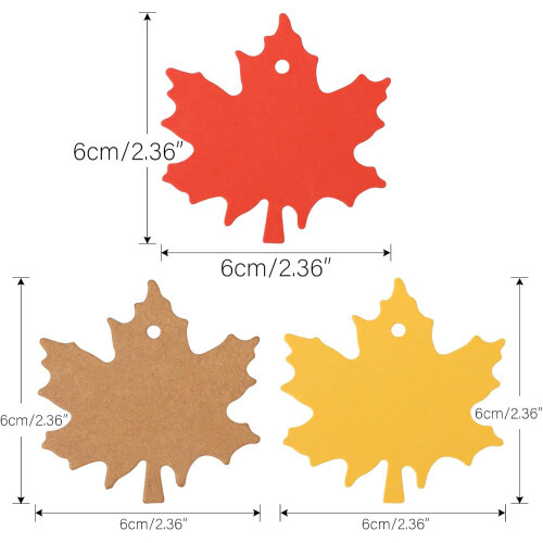 Paper Maple Leaf Gift Tags with Ribbon 150 Pcs 1
