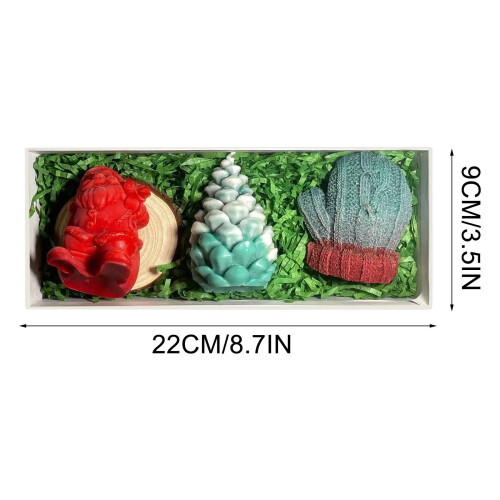 Christmas Scented Candles Set Natural Soy Wax 3-Pack 1