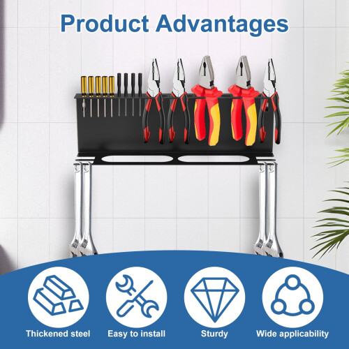 Steel Wall-Mount Tool Organizer with Screwdriver, 4-Piece 2