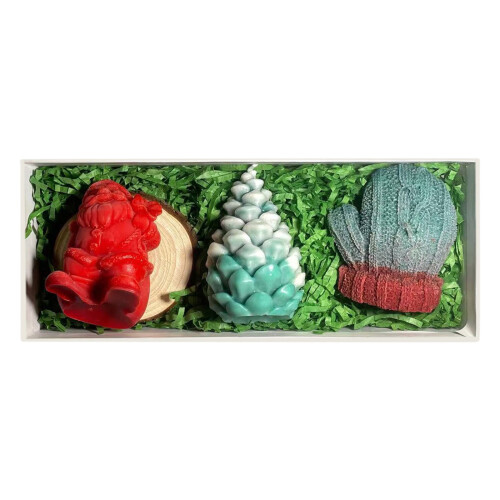 Christmas Scented Candles Set Natural Soy Wax 3-Pack 2
