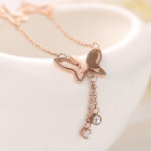 Women Jewelry Summer Butterfly Studded Double Tassel Anklets Fashion