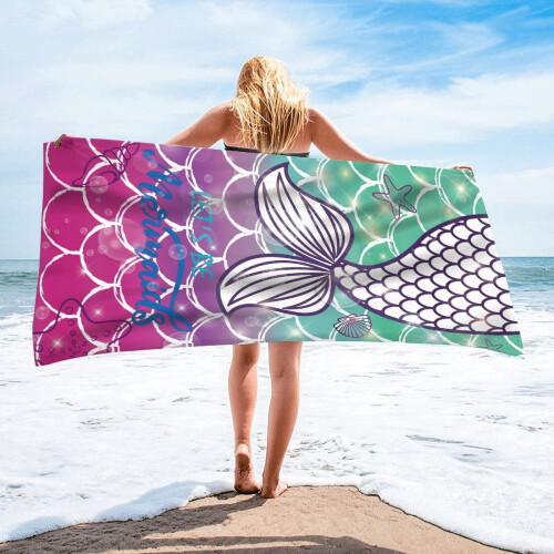 Velvet Microfiber Beach Towel Single-Sided Adult 2