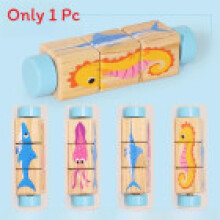 (Ocean)Puzzle Montessori bébé en bois avec reconnaissance domino pour éducation petite enfance