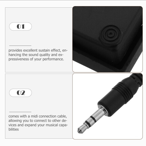 Black Plastic Piano Sustain Pedal for Keyboard 1 Pack 2