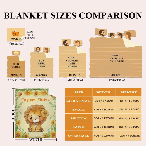 Deer Floral Personalized Blanket Soft Lightweight 40x30 Inch 2