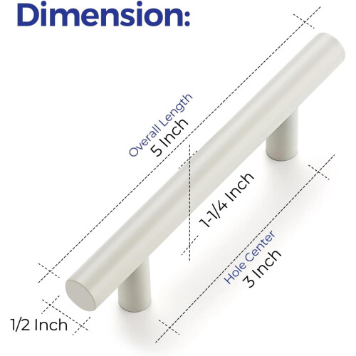 Cabinet Pulls White Stainless Steel 5 Inch Length 35 Pack 2