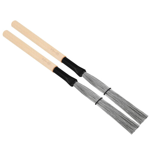Steel Drum Brush with Wooden Handle 2 Pcs 1