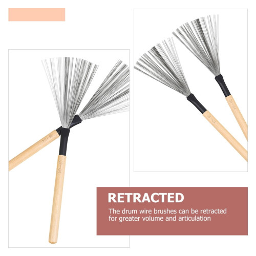 Steel Drum Brush with Wooden Handle 2 Pcs 2