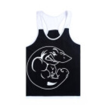 (Black White,XL)Ärmelloses Tshirt Sport Weste Neckholder Herren Fitness lose Laufbekleidung Geschenk