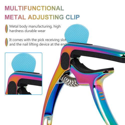 Guitar Capo Portable Metal Clamp Assorted Colors 1 Set 2