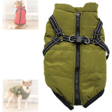 Waterproof Winter Dog Jacket with Harness 3-in-1
