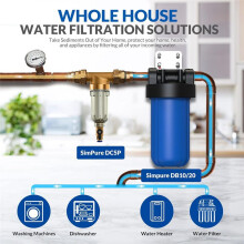 Sediment Filter, Reusable Spins Down Sediment Water Filter, Whole House Water Filter for Well Water