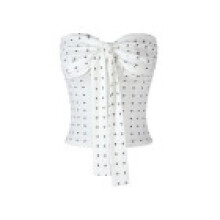(M)Blusa moderna sem mangas fora do ombro com design de estampa de pontos para vestido de garota quente