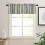 Boho Vertical Stripe Kitchen Curtains Set Green Beige Rod 7