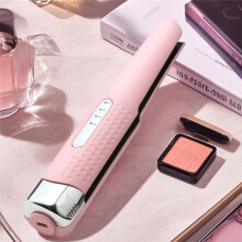 Trådlös Plattång Curling Iron Dubbelfunktionsformning Negativ Ion Plattångare Lila