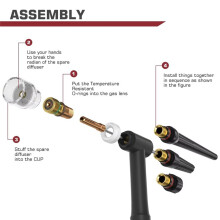 49pcs TIG Welding Torch Accessories Kit Alumina Nozzle Collets Body Stubby Lens 12 Glass Cup Consumables Kit