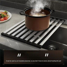 Stainless Steel Kitchen Sink Drain Rack, Sink Bowl and Dish Storage Rack, Foldable and Retractable Drain Basket