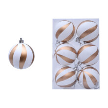 Christmas Glitter Ball Ornaments Gold 2.4 Inch 6 Pieces