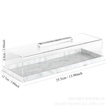 Rectangular Acrylic Cake Tray with Clear Lid White