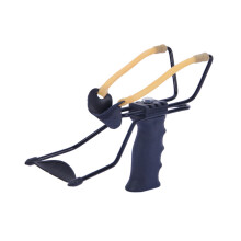 High-performance professional slingshot made of stainless steel and aluminum alloy, featuring a retractable wrist rest; black.