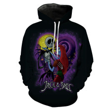 (Couple,L)Moletom com capuz Jack Skellington Nightmare Before Christmas estampado pulôver tops suéter